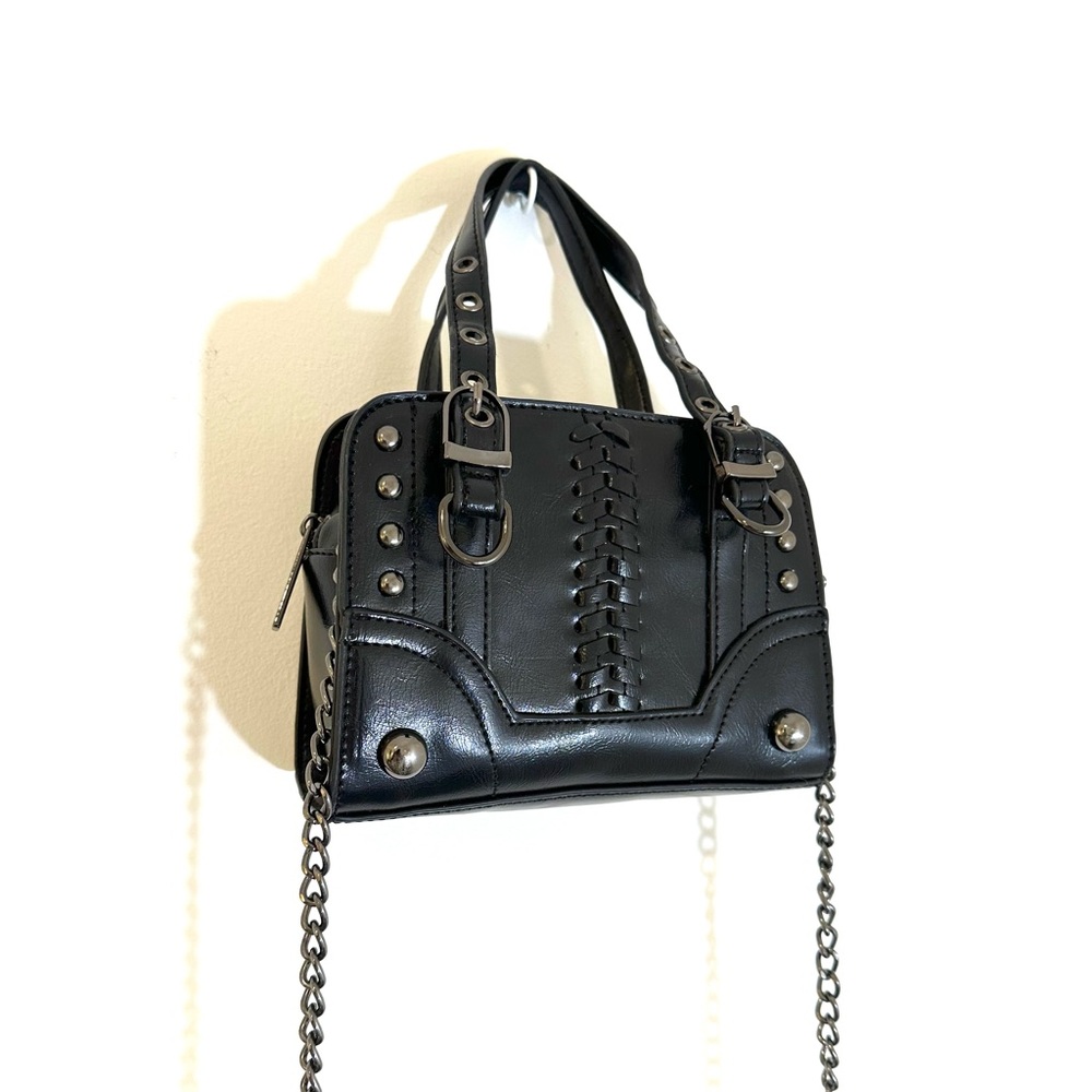 Black Faux Leather Mini Purse